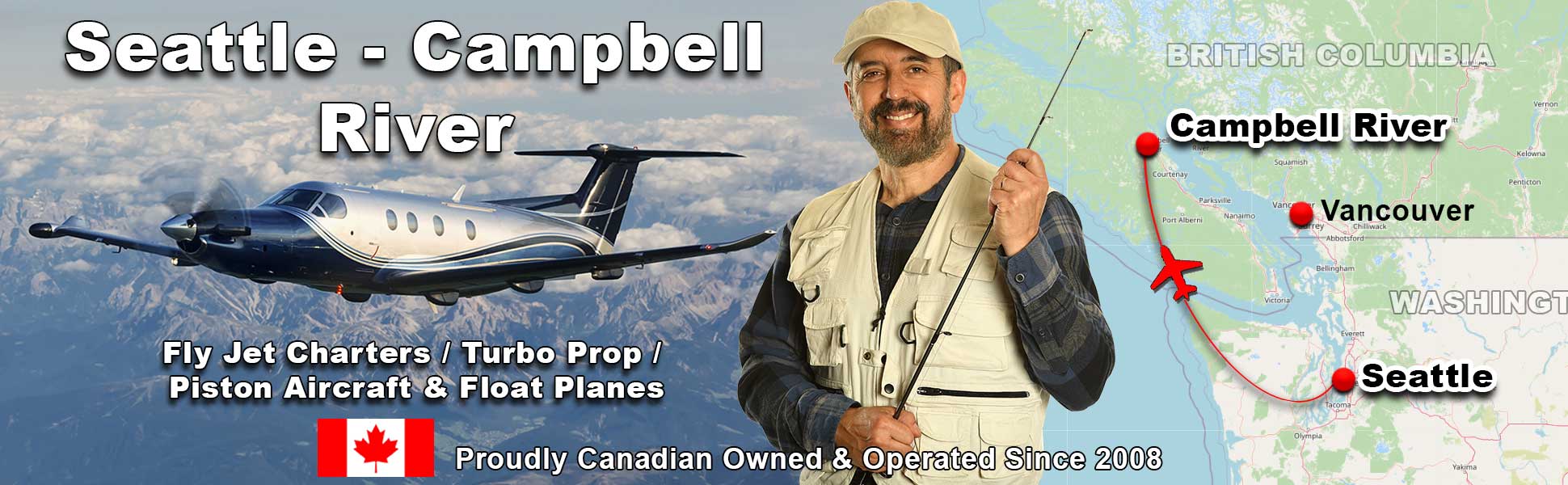 Private charter flights from Seattle to Campbell River