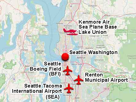 Seattle area airports serving private charters