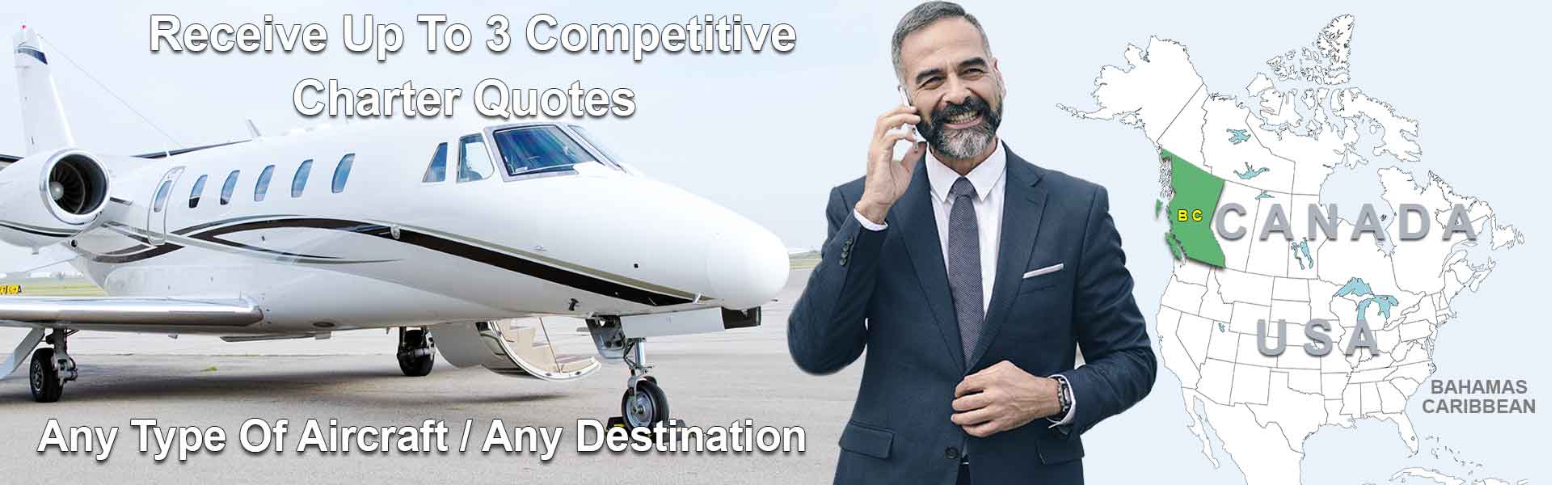 Charter flights across British Columbia