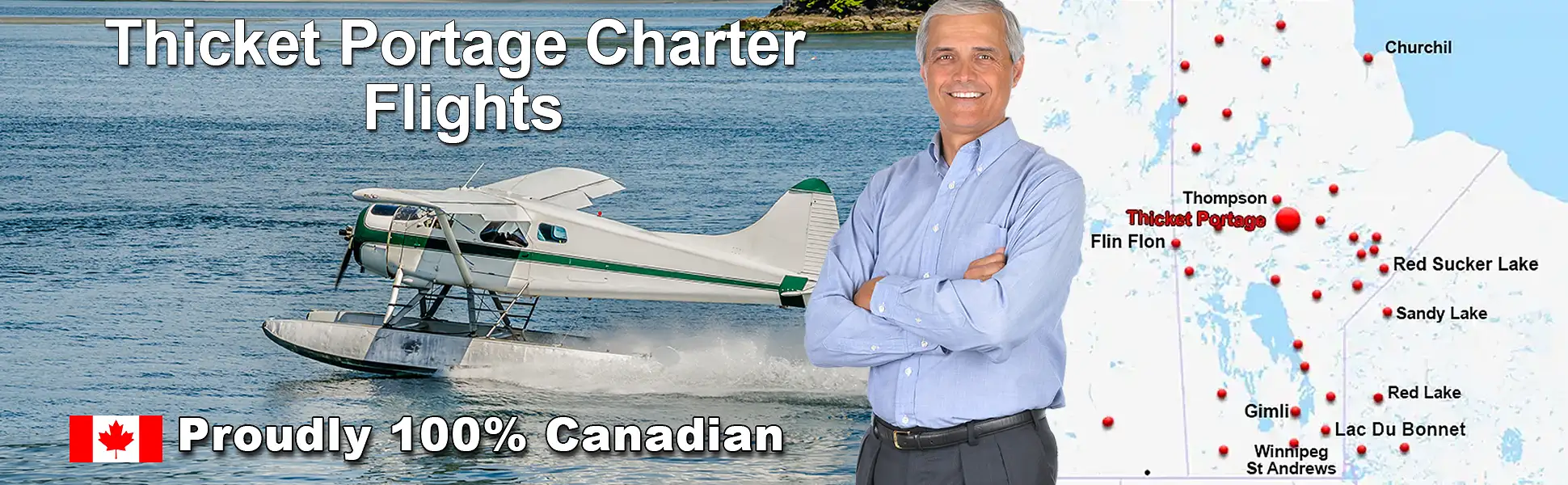 Charter flights to Thicket Portage, Manitoba