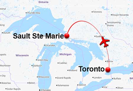 Toronto ⇄ Sault Ste. Marie charter flights