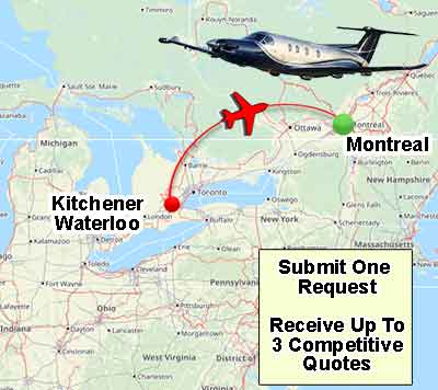 Charter Flights Kitchener (YKF) to Montreal (YUL)