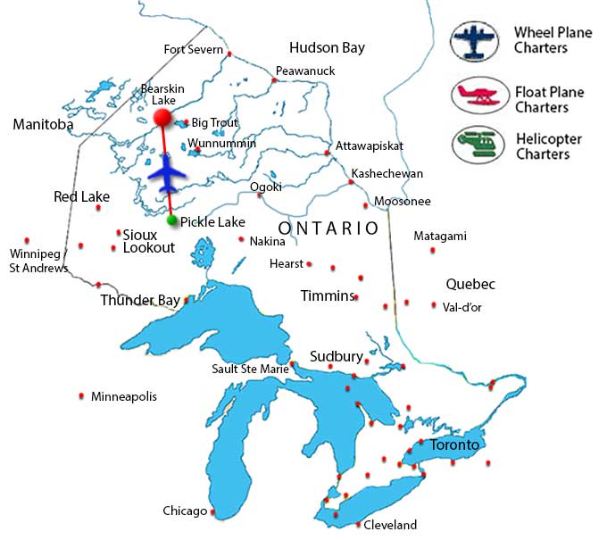 Pickle Lake to Bearskin Lake route