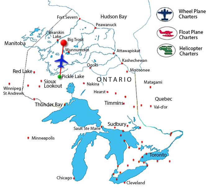 Pickle Lake to Big Trout Lake  route