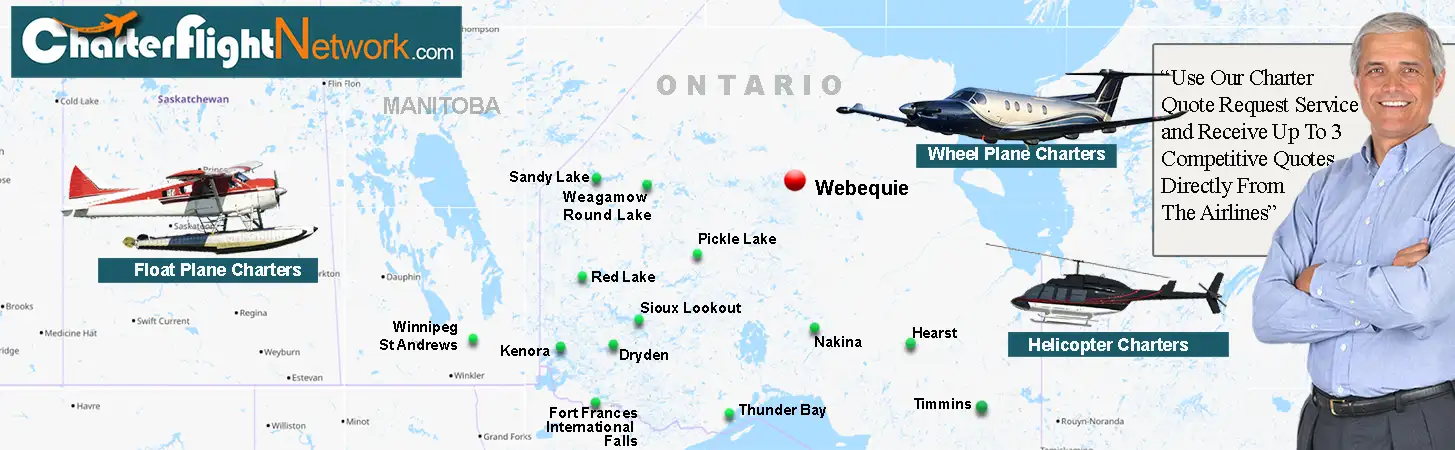 Charter flights to Webequie, Ontario